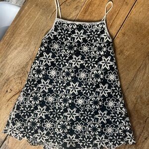 ZARA Black and White Crochet Floral Dress
